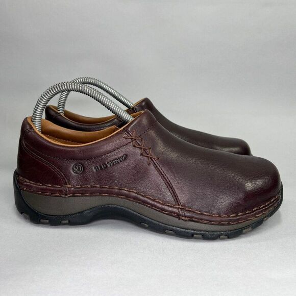 Red Wing Women's Size 7 Brown Leahter Slip On Aluminum Safety Toe Work Shoes - Picture 1 of 14